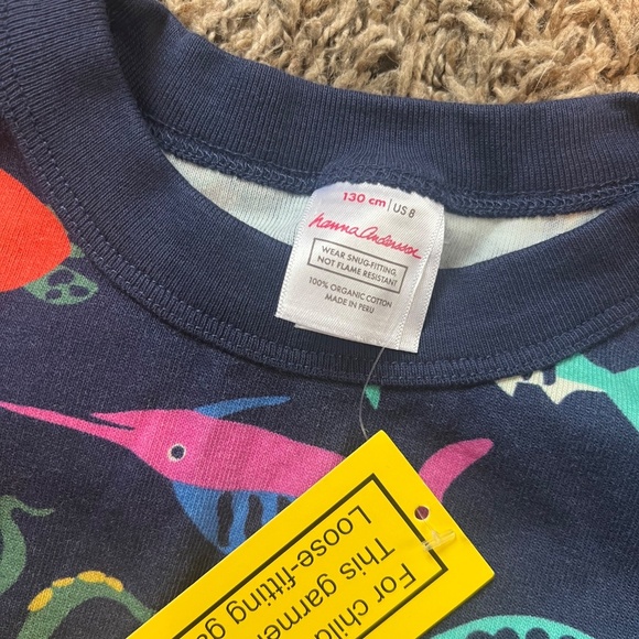 NWT Hanna Andersson size 8 pajama set short sleeve and shorts set aquarium print - Picture 4 of 5